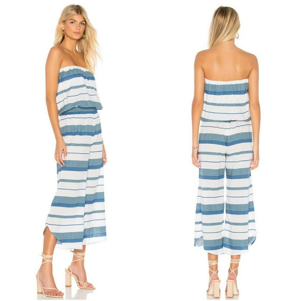 Young Fabulous & Broke striped beach strapless romper size Small